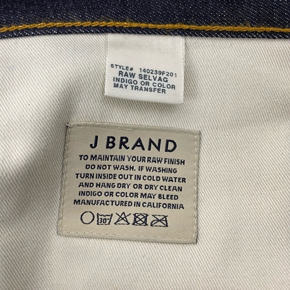 J Brand Raw Selvedge Denim Slim Fit Jeans Tyler 32 - Picture 8 of 11